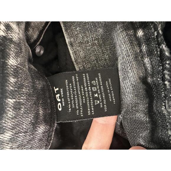 OAT New York Black Acid Stone Wash High Rise Wide Leg Jeans Women’s size 8/29 - Picture 8 of 15